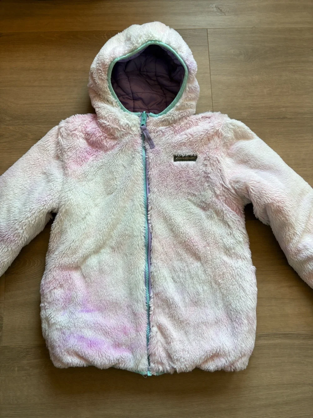 Eddie Bauer Kids Reversible Hooded Pure Puffer Jacket- size M